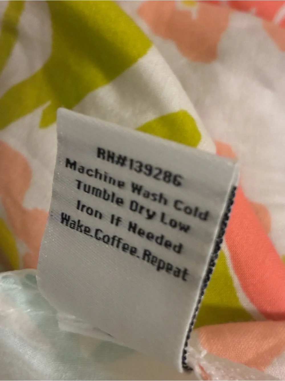 Floral Duvet Cover Size Queen in Coral, Green Floral Multicolor